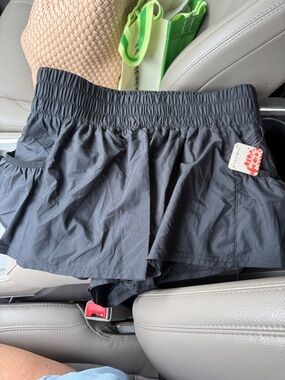 FP Movement Black Women's Athletic Ruffle Shorts